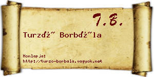 Turzó Borbála névjegykártya